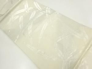 葉模様織出し夏用袋帯